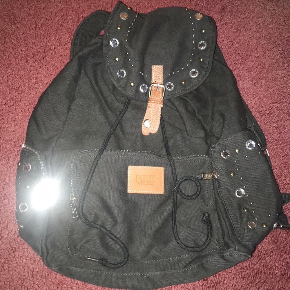 PINK grey bling backpack